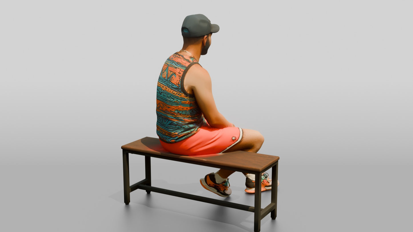 Latino Man in Colorful Athletic Tank