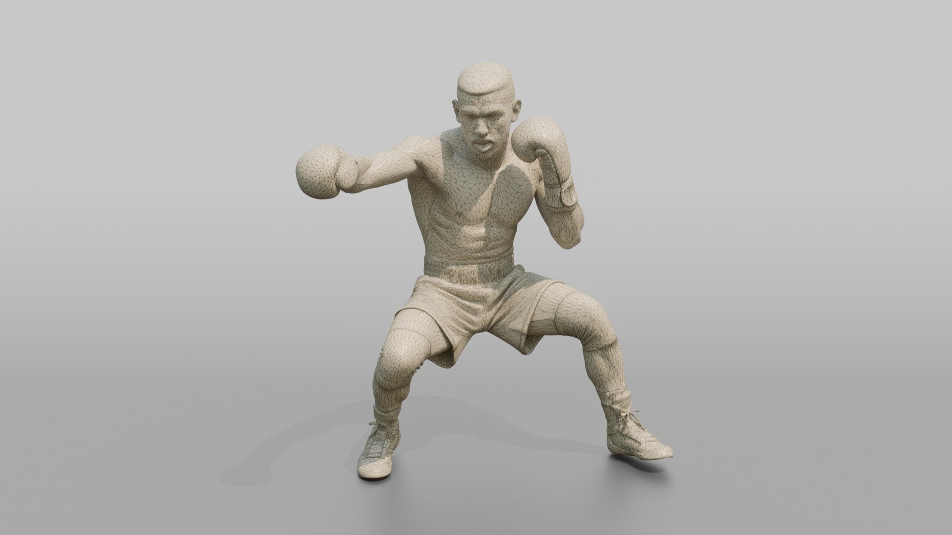 Boxer Feinting a Jab While Ducking Low