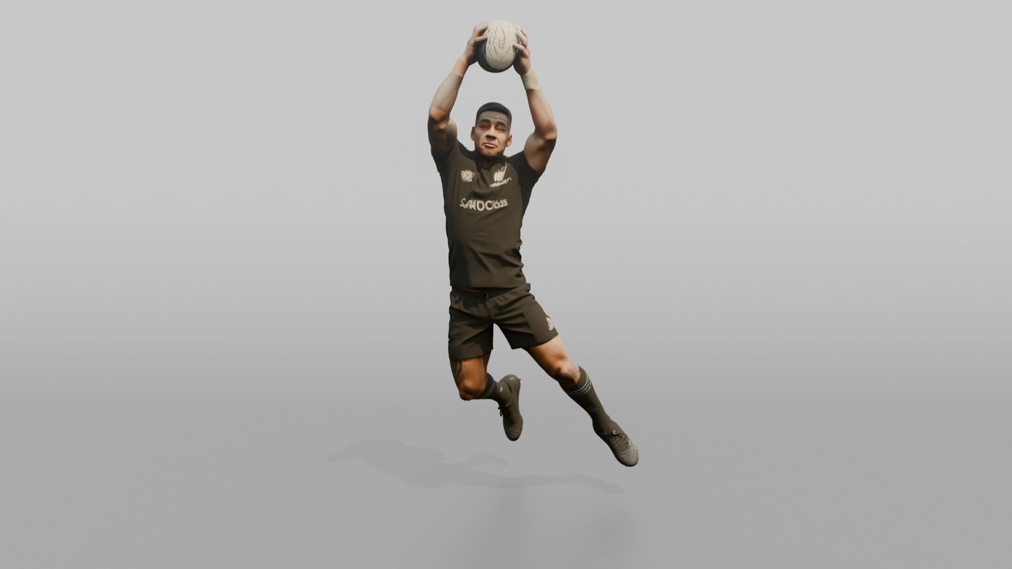 Maori Jumper Catching a Lineout Ball at the Apex