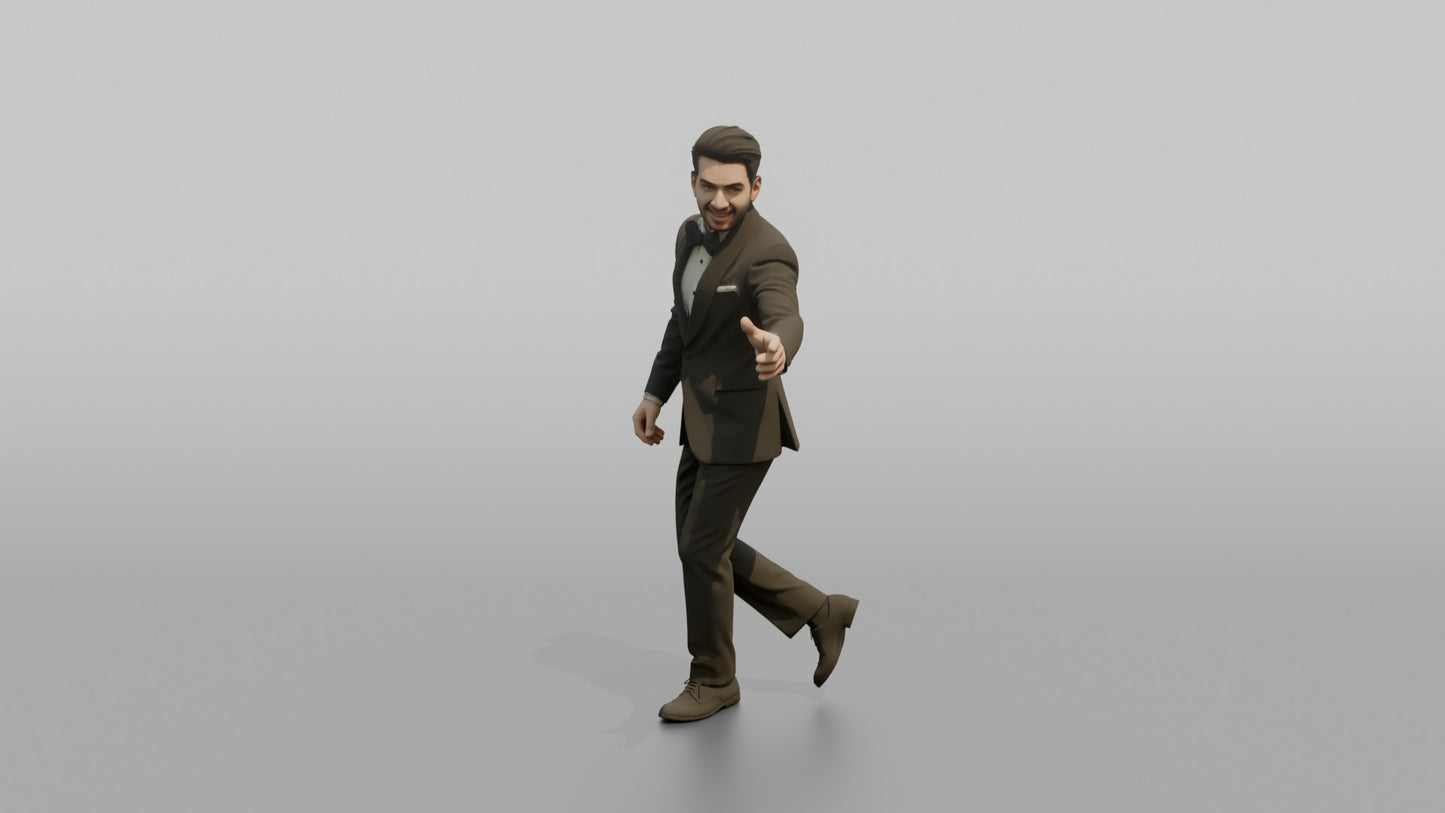 Middle Eastern Groom Mid-Dance Step