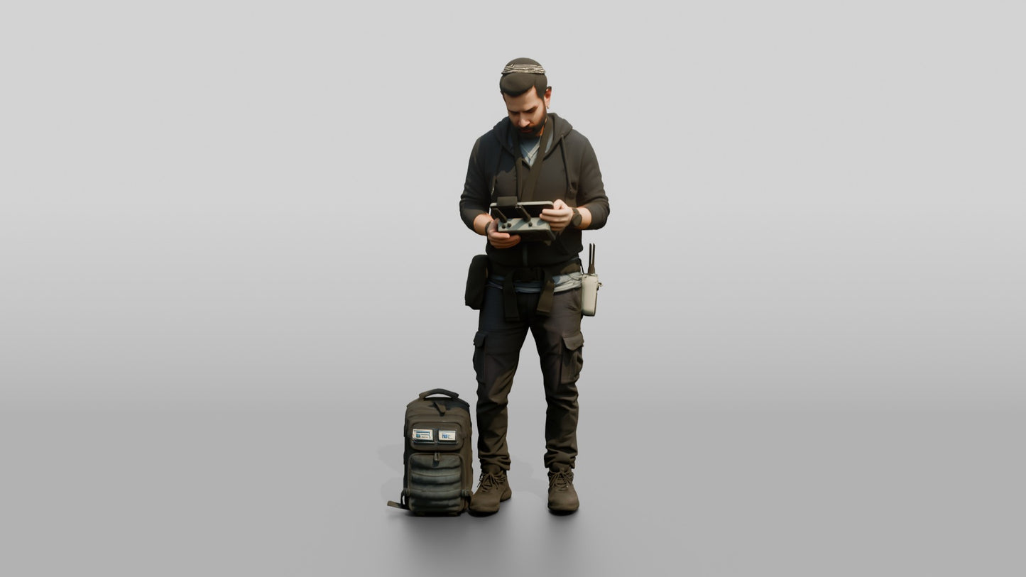 Man with Drone Controller