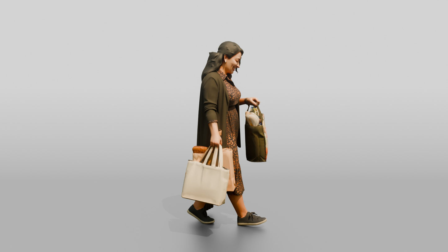 Woman Carrying Shopping Bags