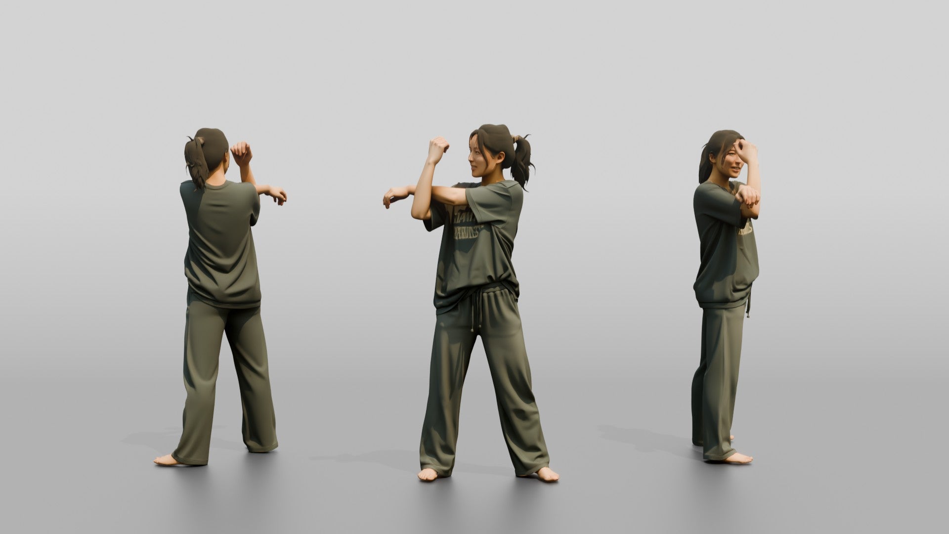 Woman Stretching Torso Twist