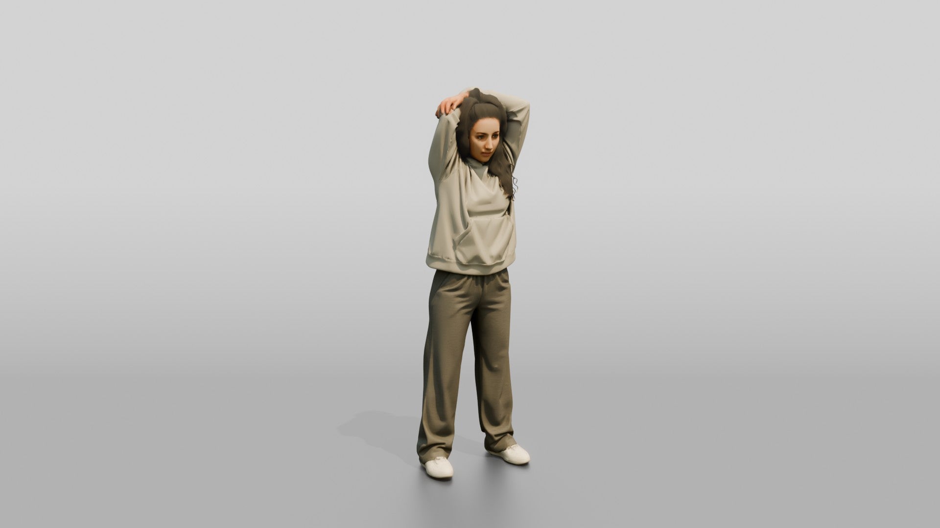 Woman Stretching Triceps Overhead