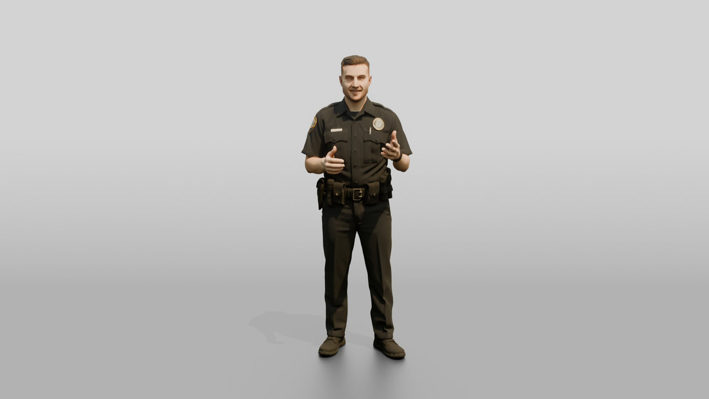 Male Police Officer in Conversation