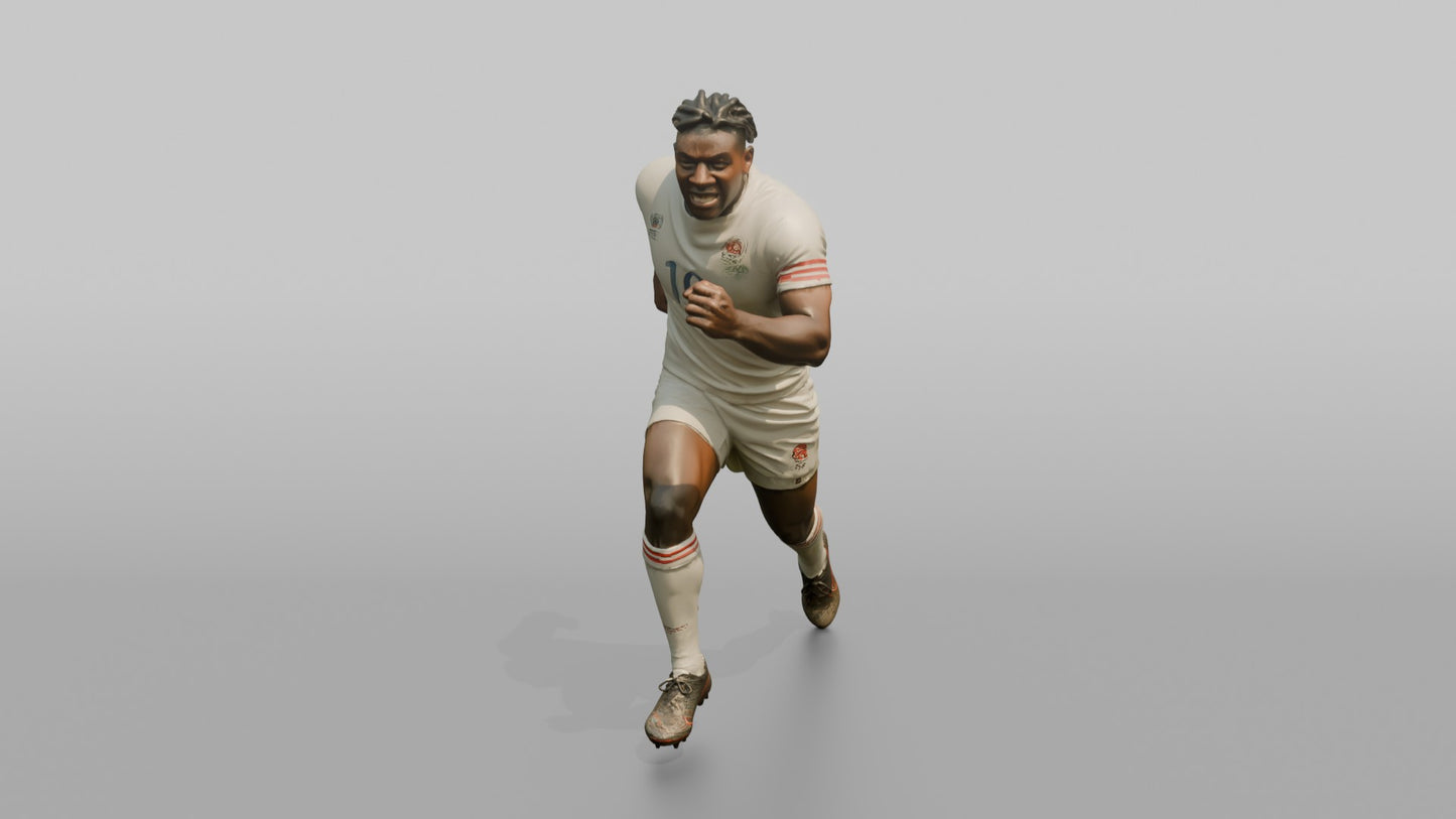 English Winger Sprinting at Full Velocity