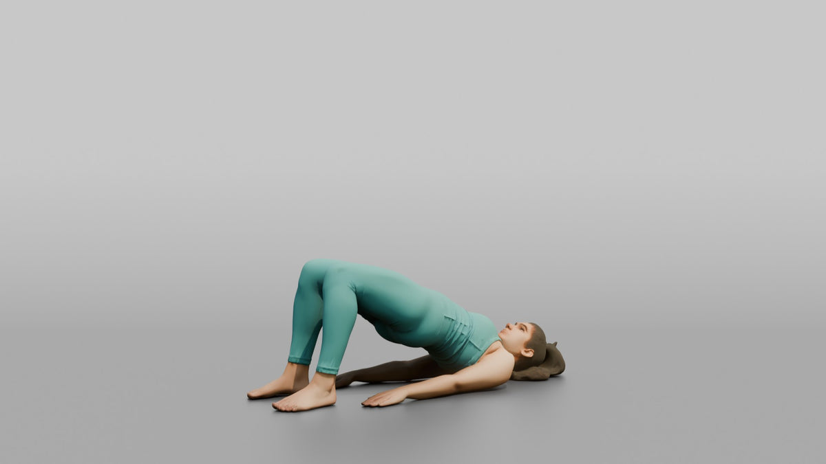 Bodyweight Athlete Woman At The Top Of A Glute Bridge - 3D character model