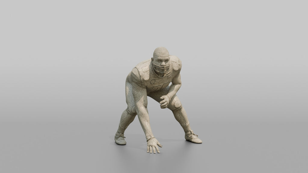 Offensive Lineman in a Three-Point Stance