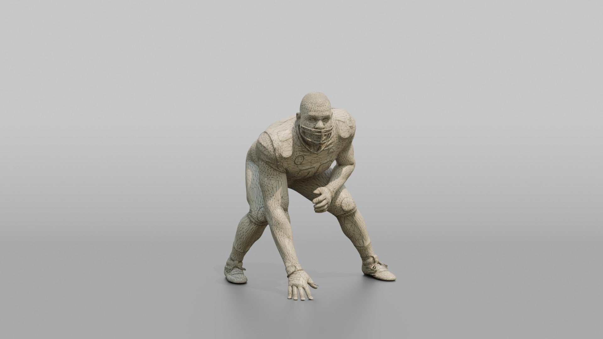 Offensive Lineman in a Three-Point Stance