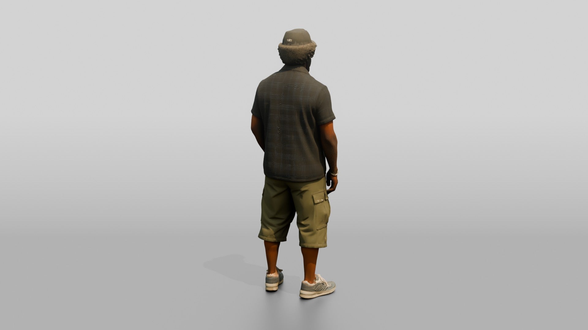 African-American Man Posing Confidently on the Boardwalk
