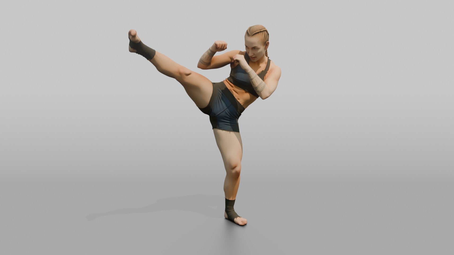 Kickboxer Axe Kick Downward