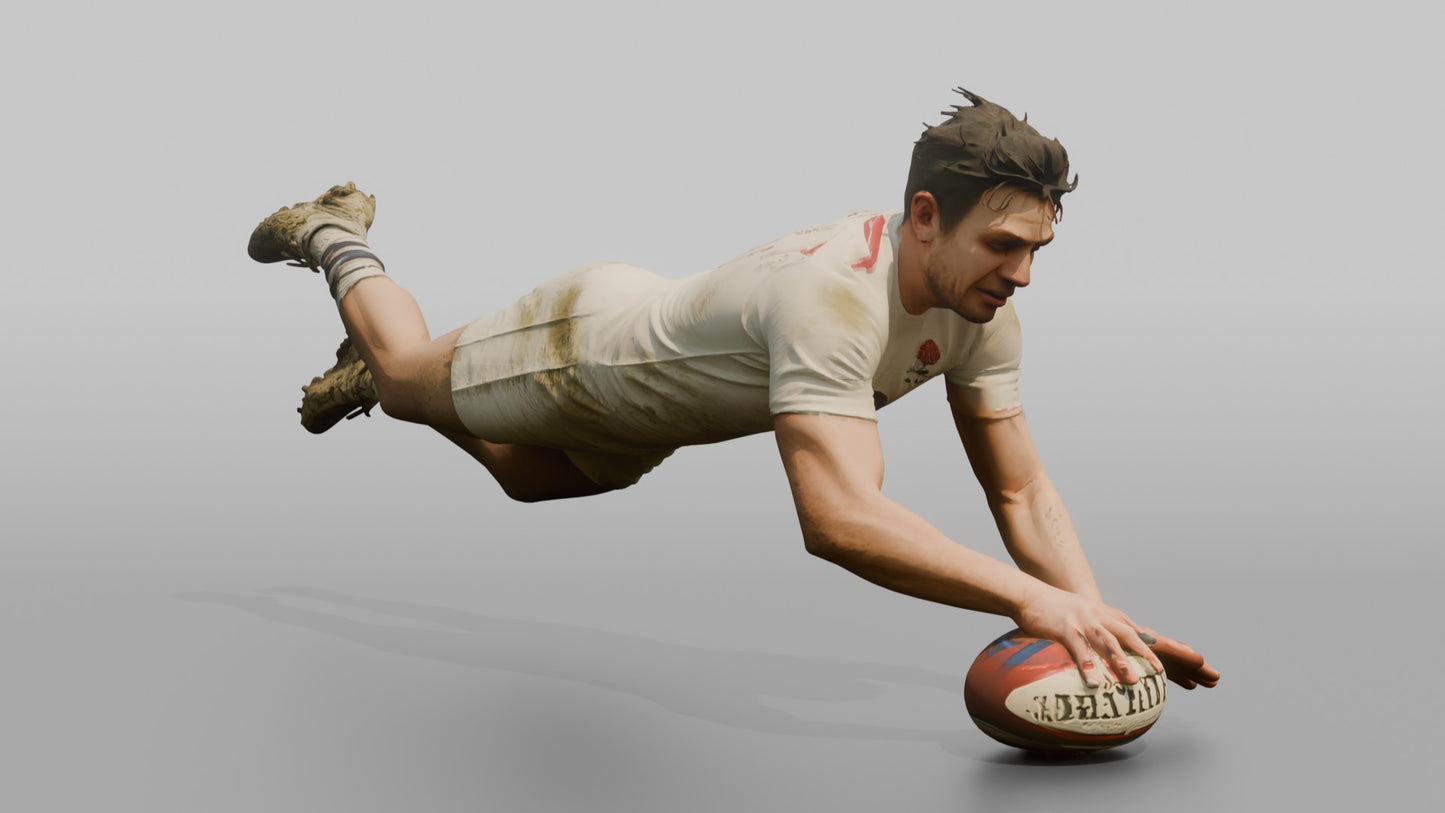 English Fullback Diving for a Try