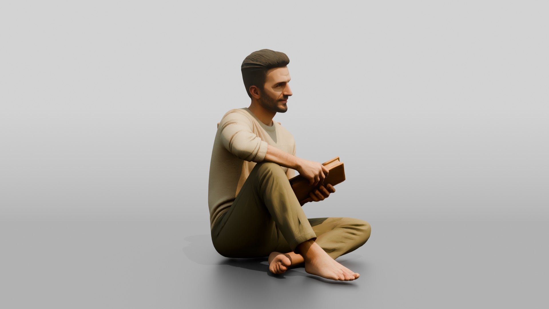 Man Sitting with a Book