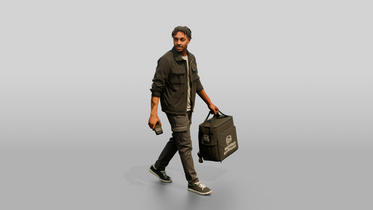 Food Delivery Courier - 3D character model, view 1