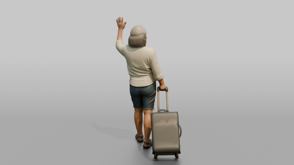 Traveler Waving Goodbye At The Gate