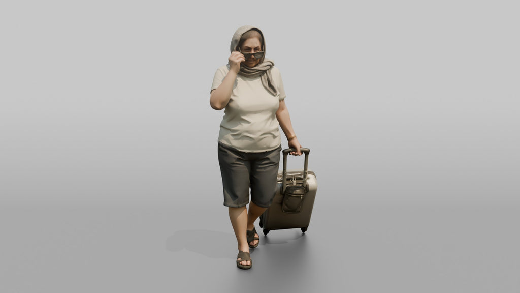 Traveler Putting On Sunglasses In Terminal