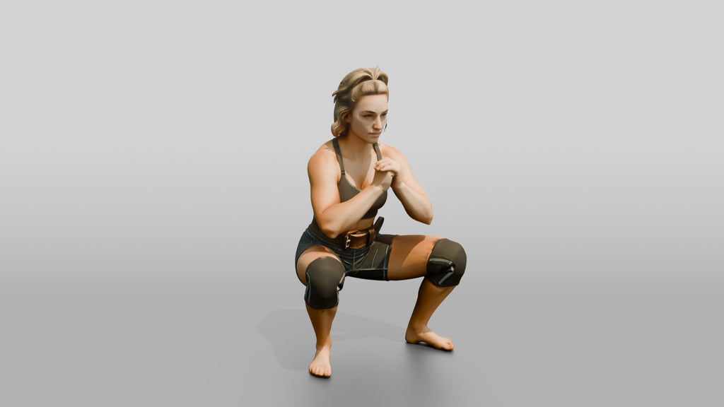 Woman in Squat with Lifting Belt