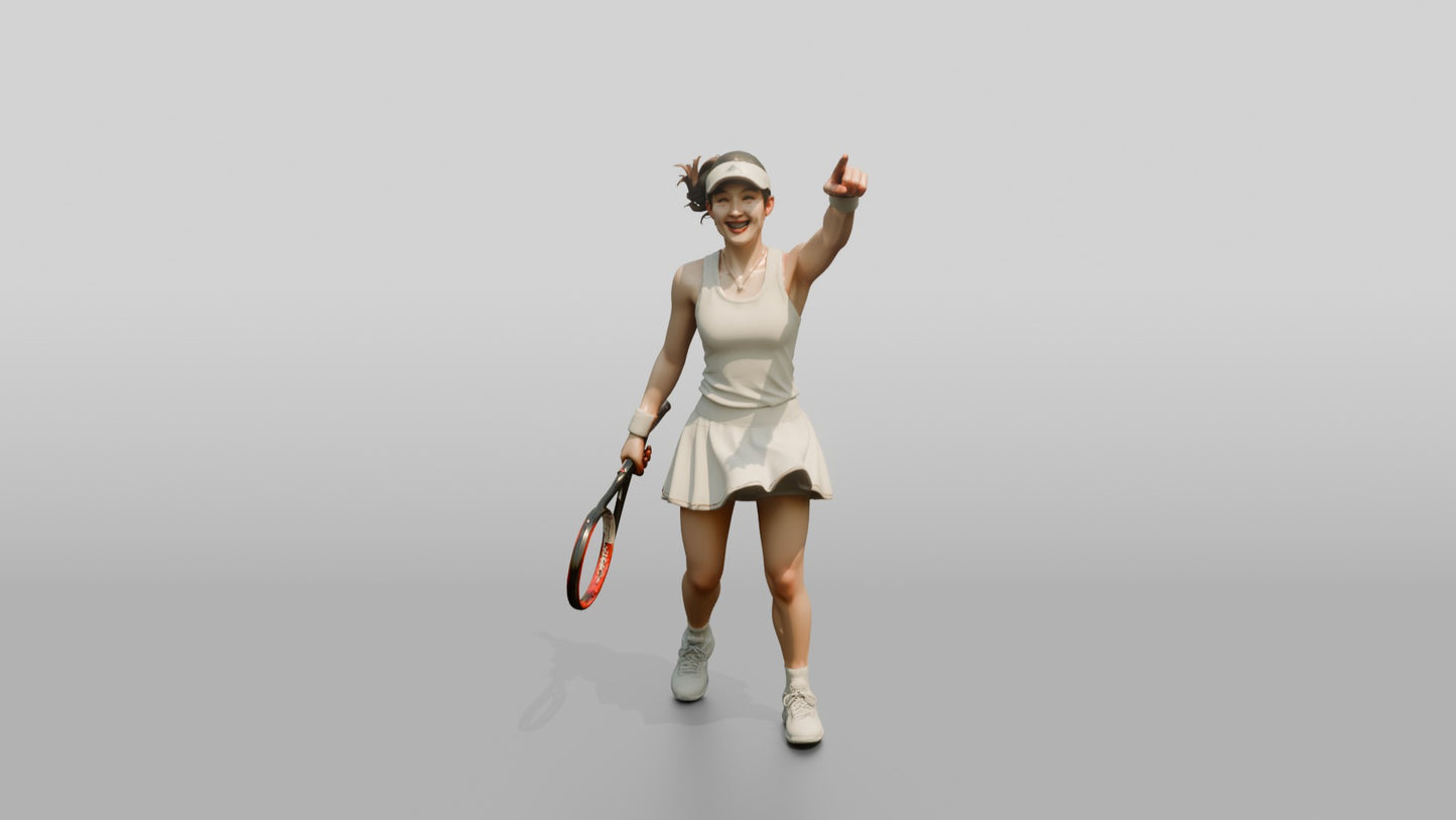 Female Tennis Player Celebrating a Victory