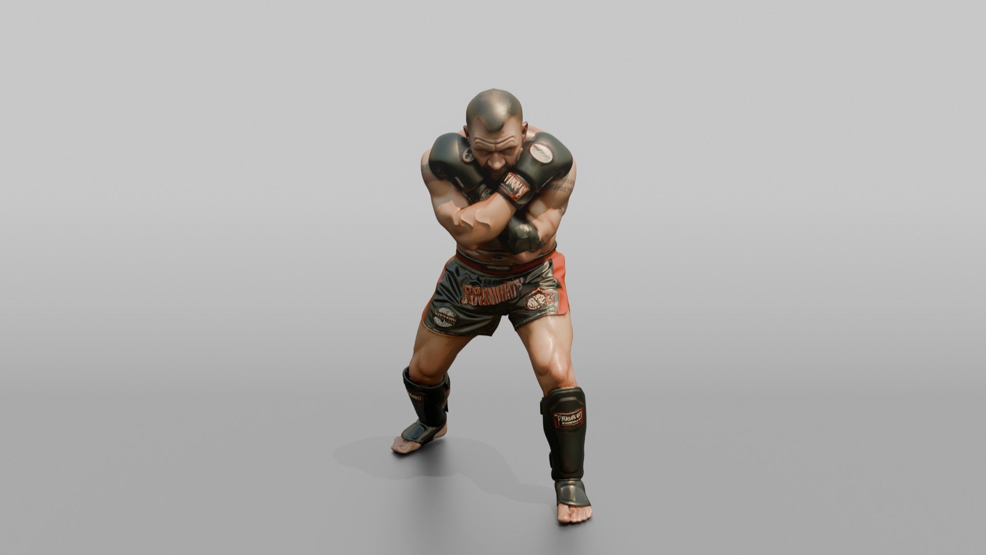 Kickboxer Tight Dutch-style Defensive Block