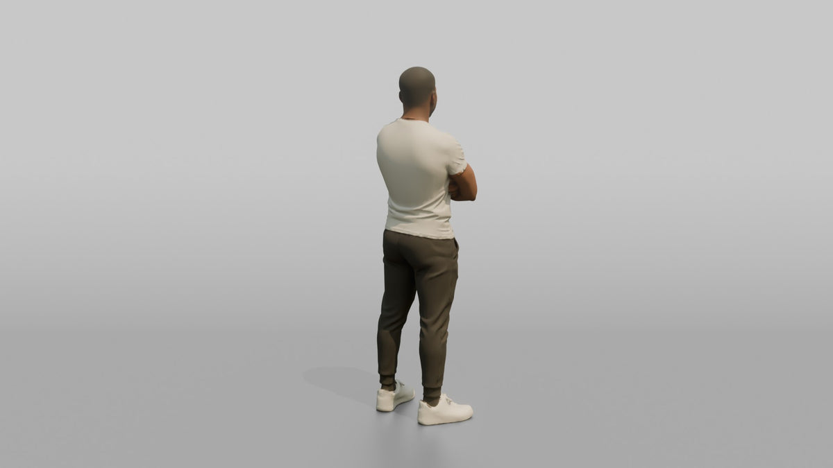 Fitness Influencer Man Standing Confidently With Arms Crossed - 3D character model, view 3