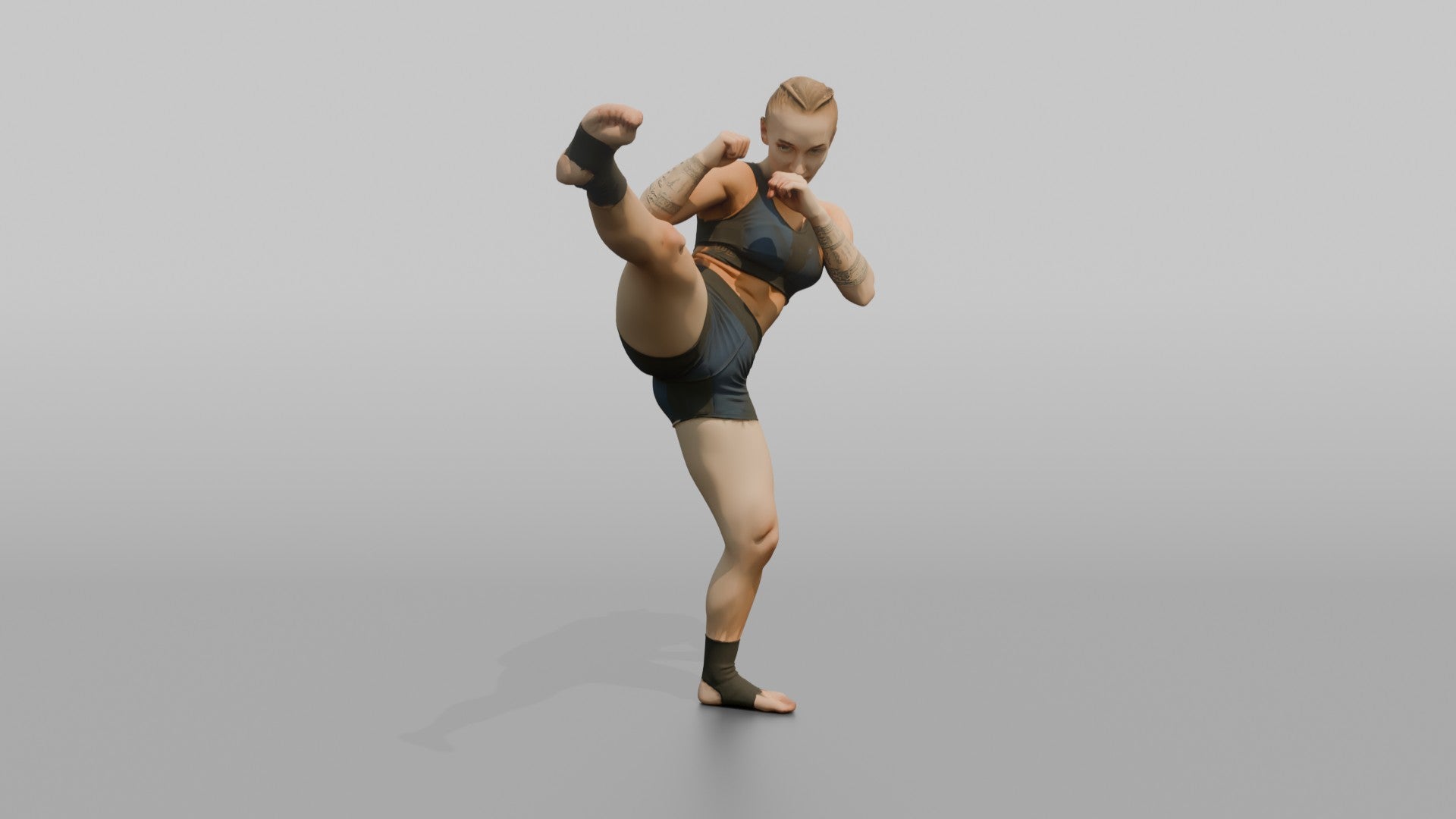Kickboxer Axe Kick Downward