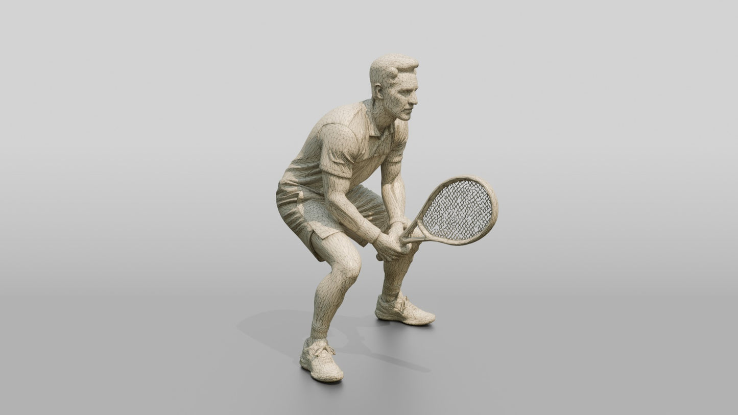 Slim Tennis Player in an Agile Ready Stance