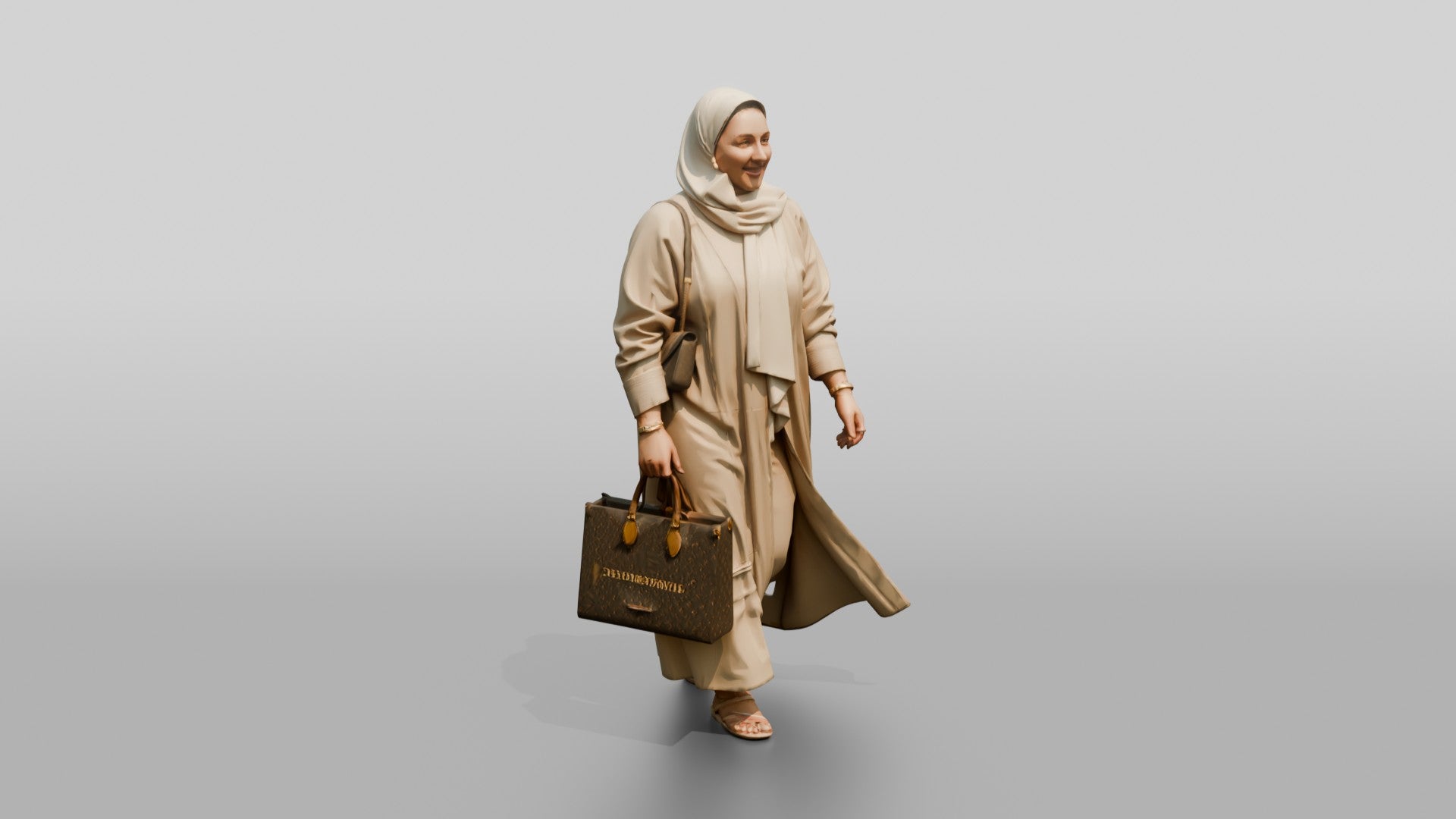 Plus-Size Young Saudi Woman in Abaya and Hijab