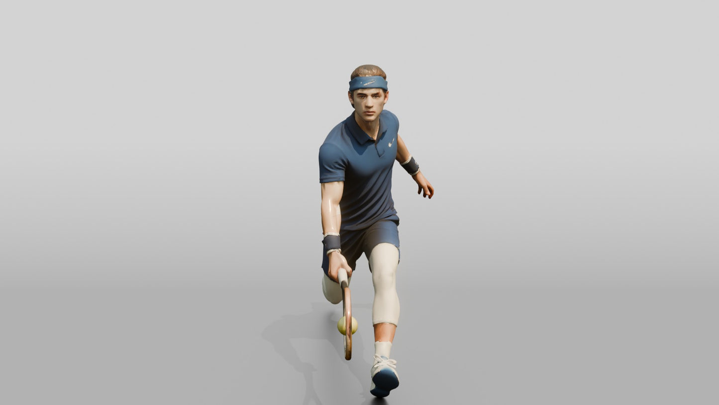Male Tennis Player Twisting into a Backhand Slice