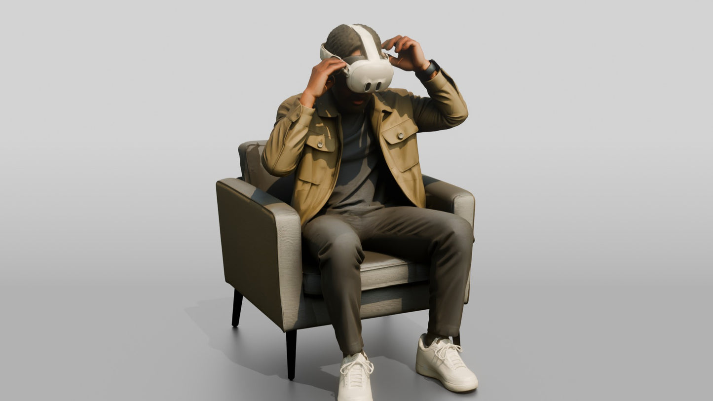 Man Trying a VR Headset