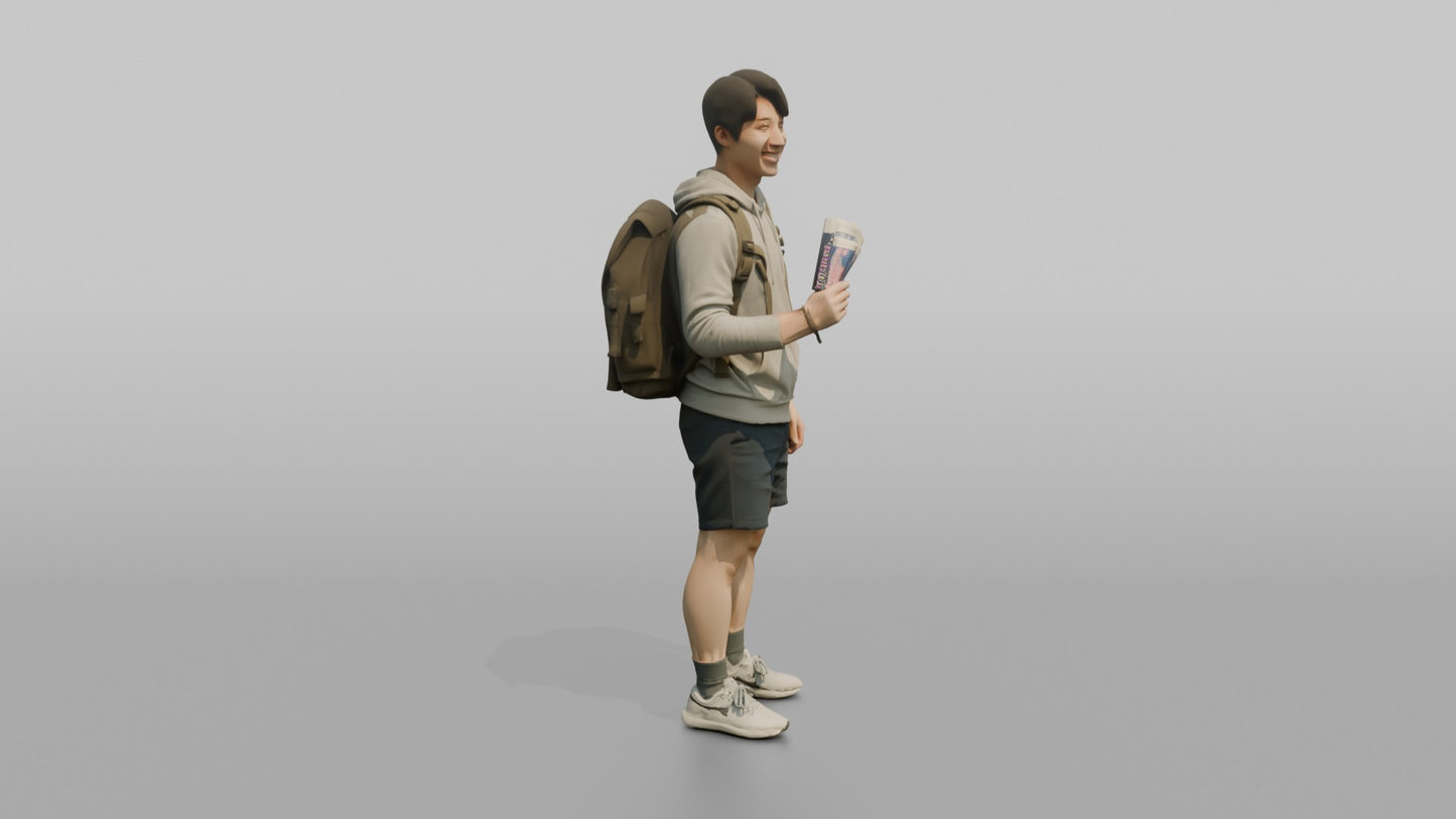 Vacationer Wearing Lightweight Hoodie
