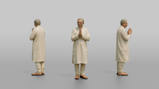 Elderly South Asian Wedding Guest Greeting Warmly