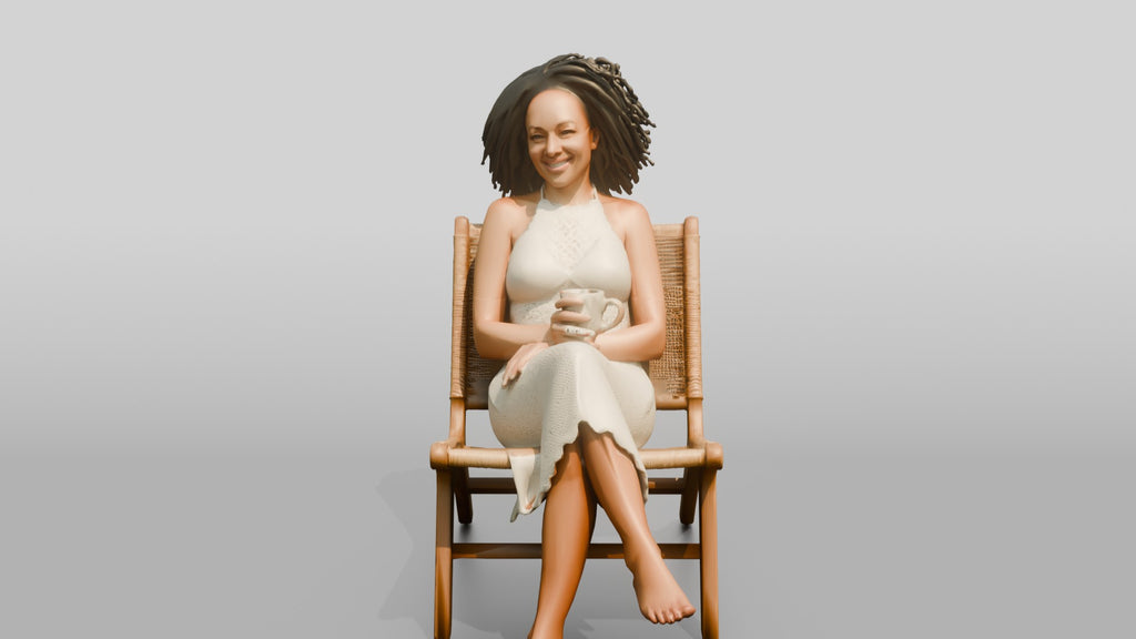 Woman Seated in a White Dress