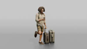 Traveler Leaning Against A Pillar - 3D character model, view 1