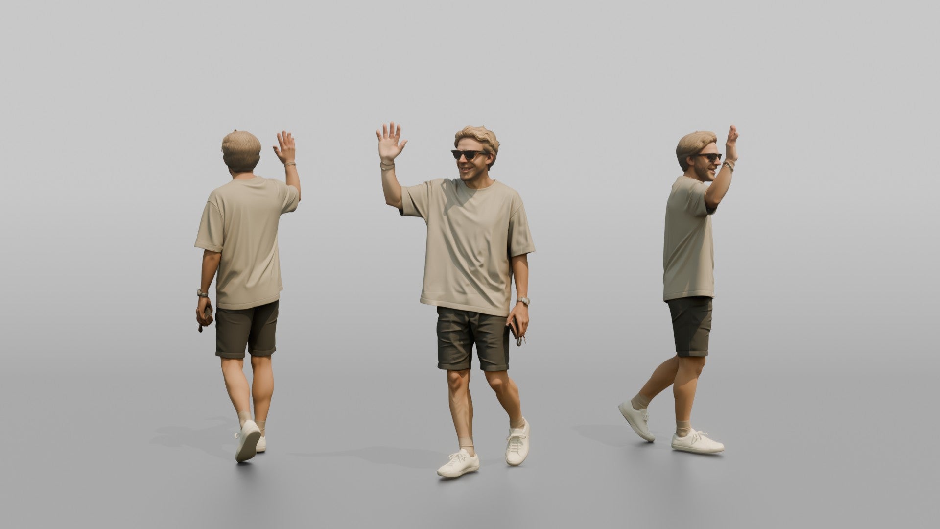 Scandinavian Man Waving to a Friend