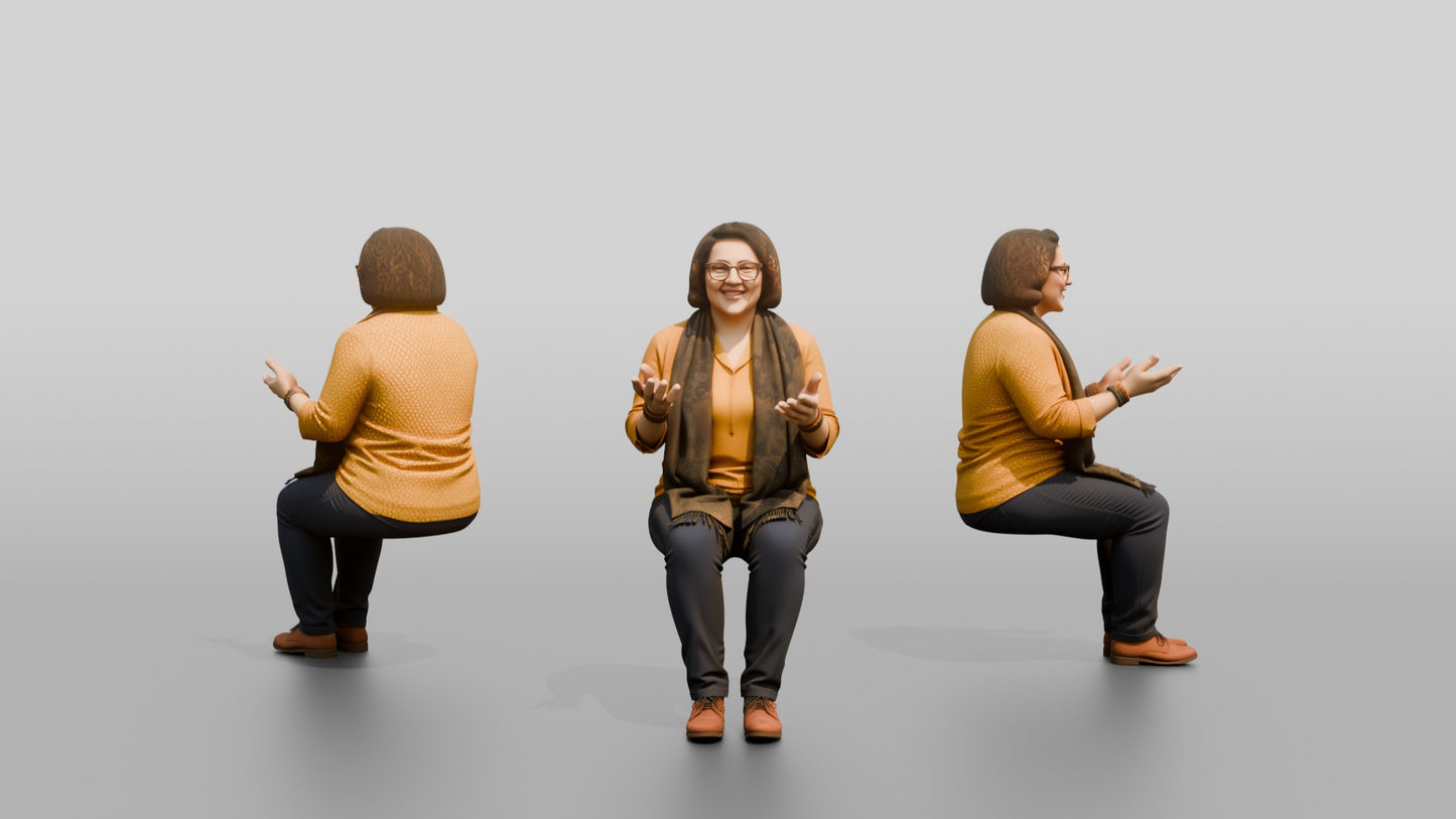 Woman Gesturing in Conversation with Tea