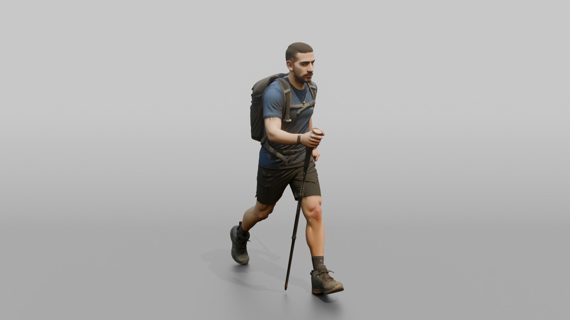 Speed Hiker Walking with Dual Poles