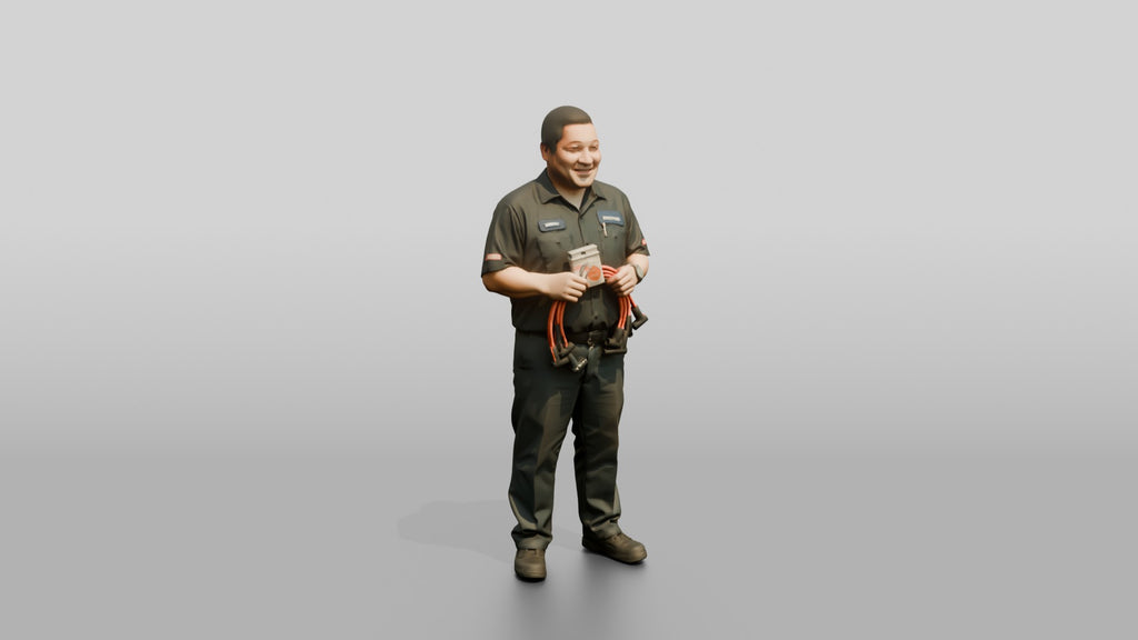 Mechanic Holding Spark Plug Wires