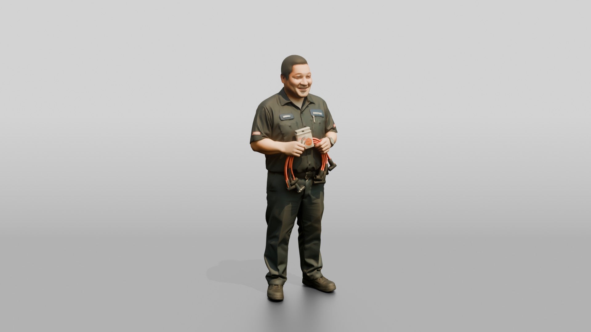 Mechanic Holding Spark Plug Wires