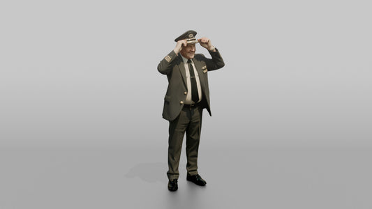 Southeast Asian Flight Attendant Handing Over a Pillow - 3D character model, view 1