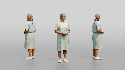 Elderly Woman Patient with Hands Clasped