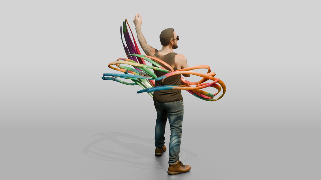 Man Dancing with Festival Ribbons