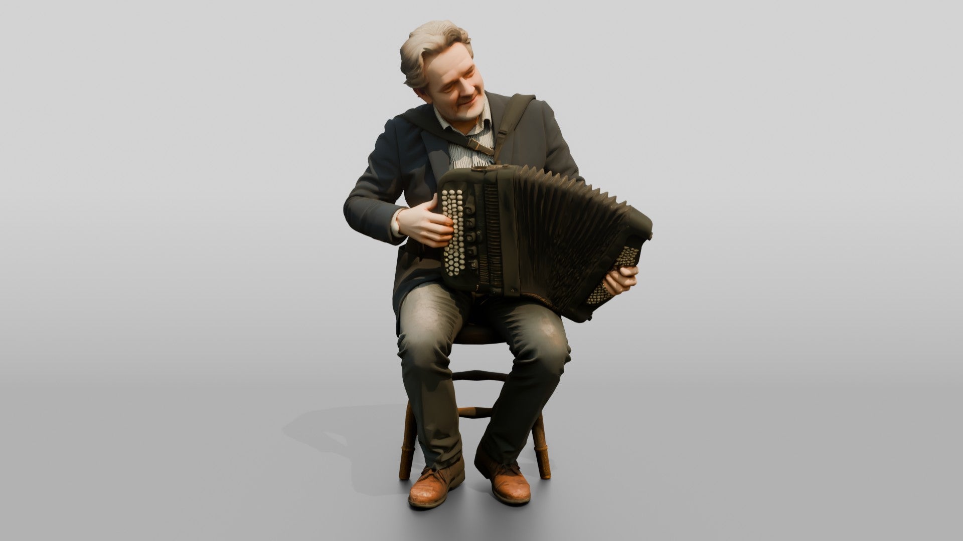 Accordion Player with Button Accordion