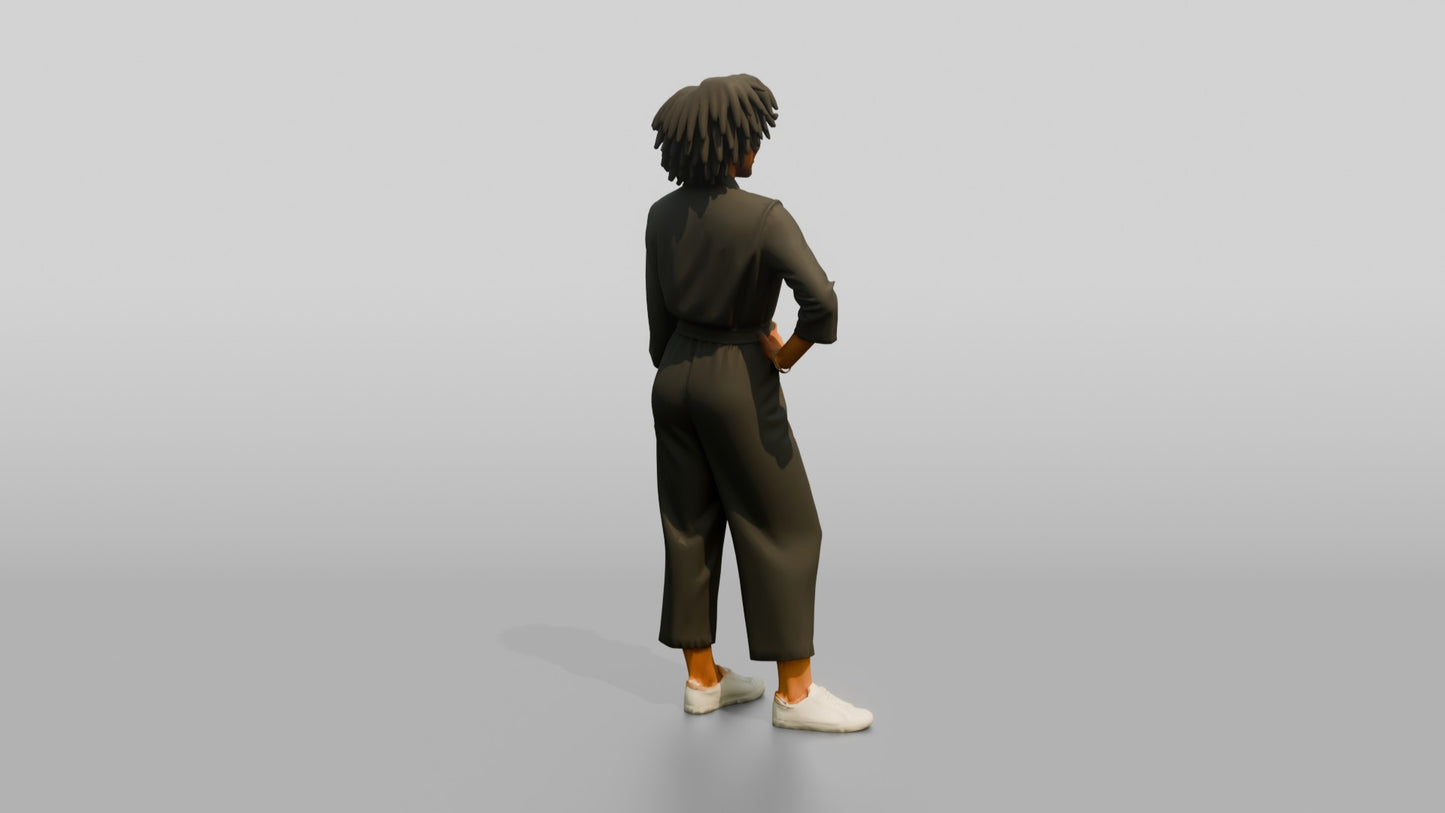 Woman with a Laptop and Hand on Hip