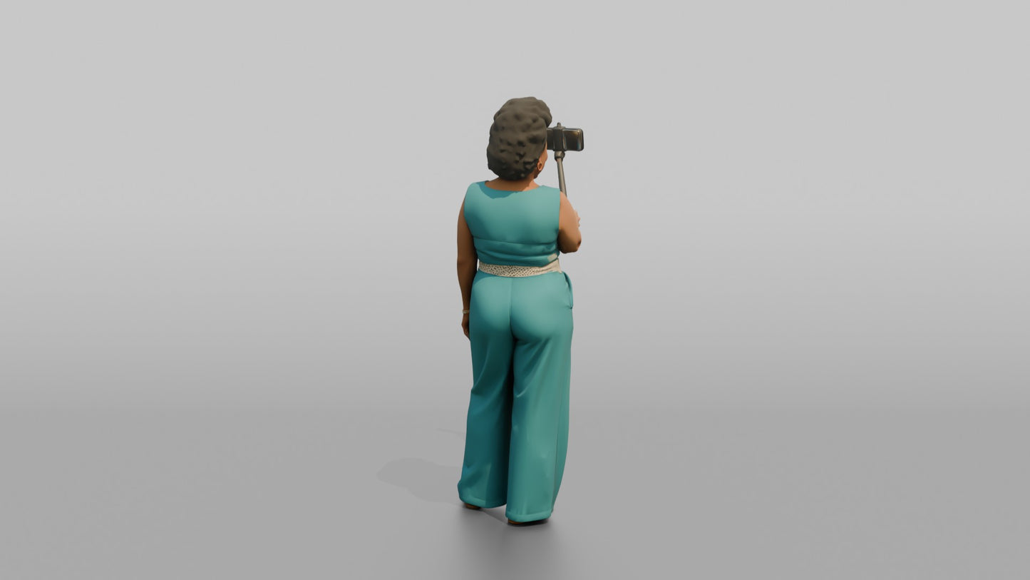 Wedding Guest Taking a Selfie on a Phone Stick