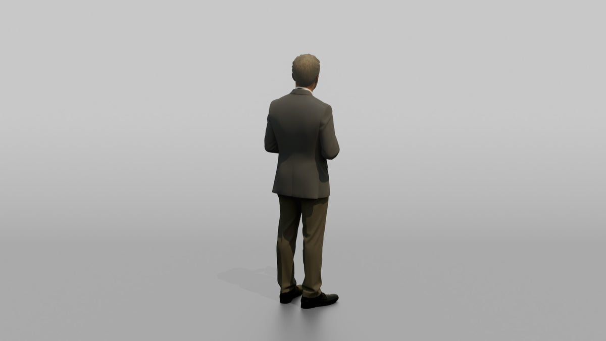 Receptionist Man Holding A Folded Hotel Map - 3D character model, view 3