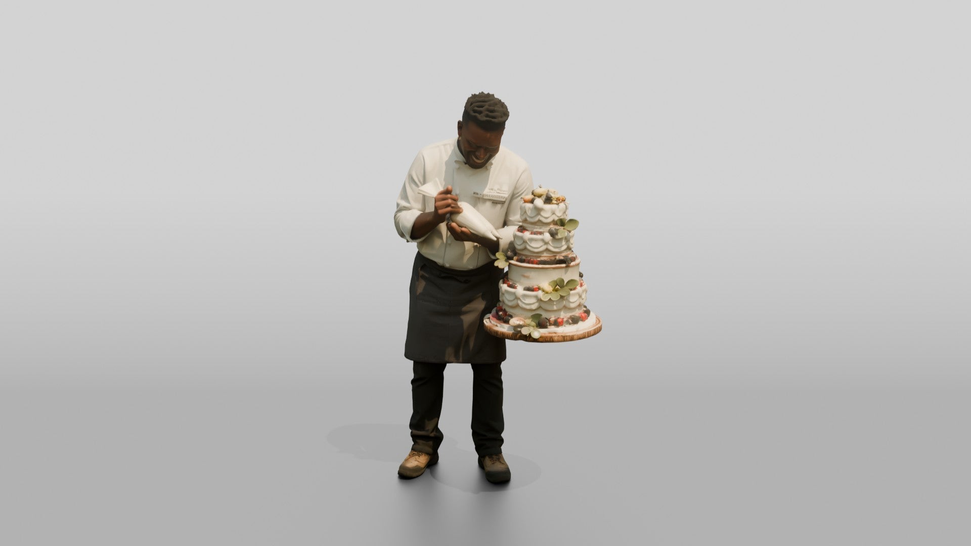 Pastry Chef Piping Whipped Cream