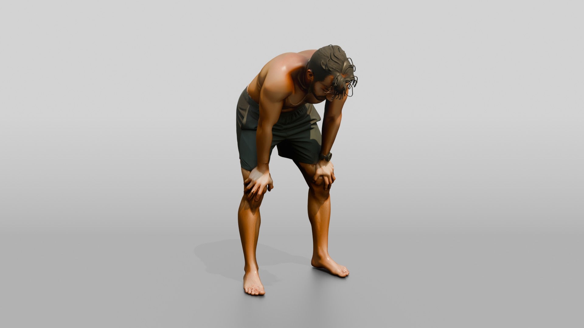 Man Resting After Intense Workout