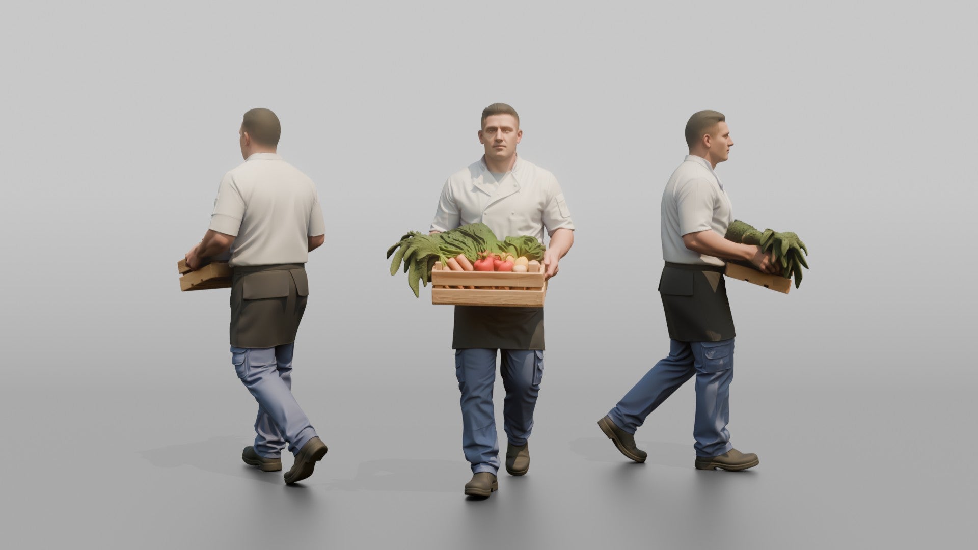 Ship's Cook Carrying Fresh Vegetables to the Galley