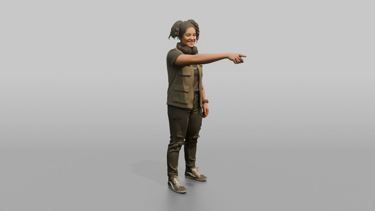 Club DJ Man Pointing At The Crowd With One Hand - 3D character model, view 2