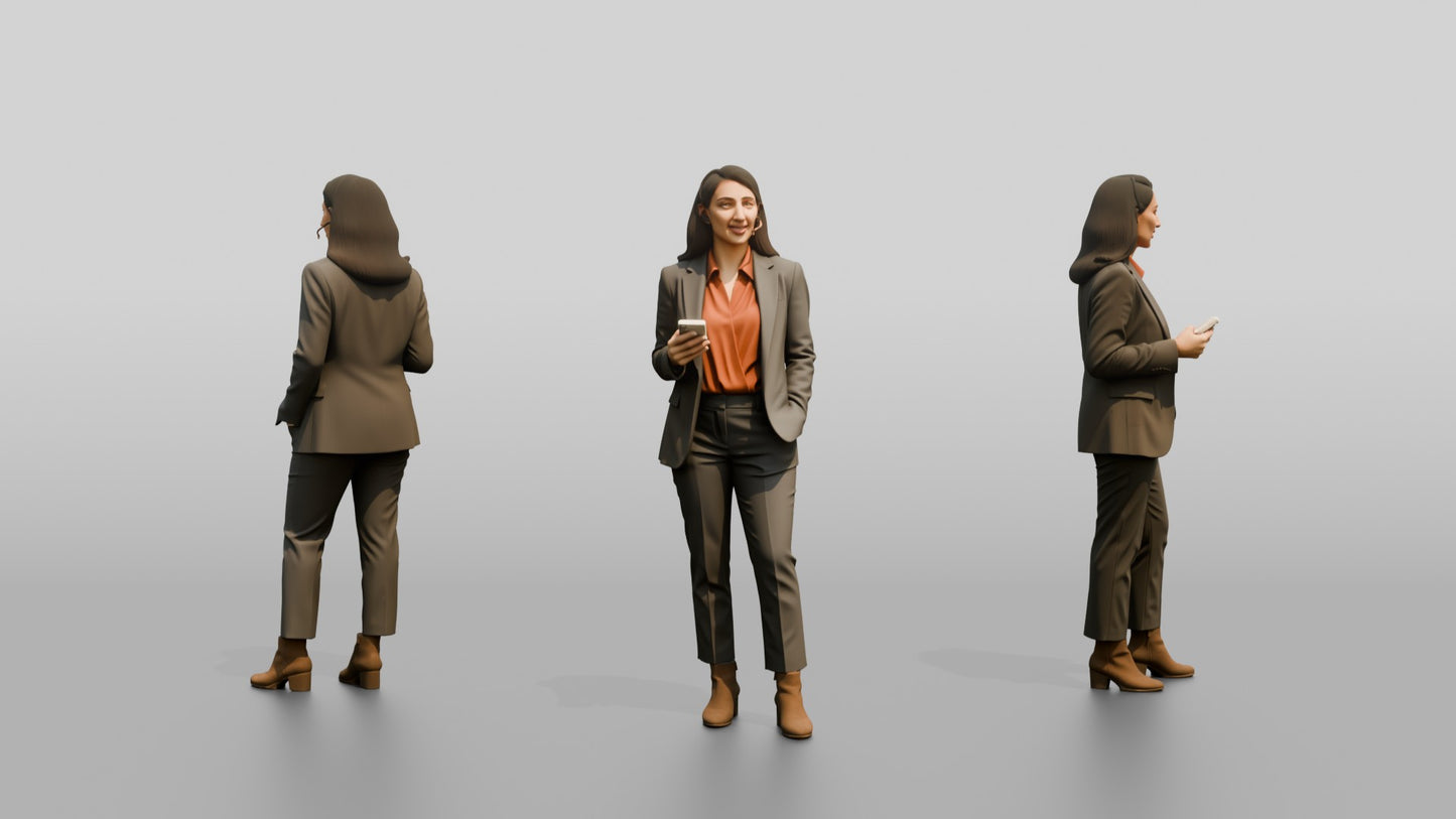 Businesswoman in a Blazer and Scarf